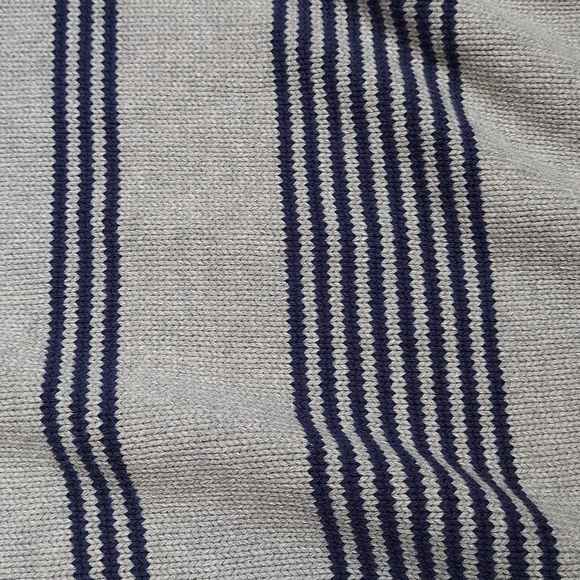 CHAPS Men's Oversized Sweater Size XXL Gray Blue Striped Embroidered Logo NEW - Picture 4 of 13